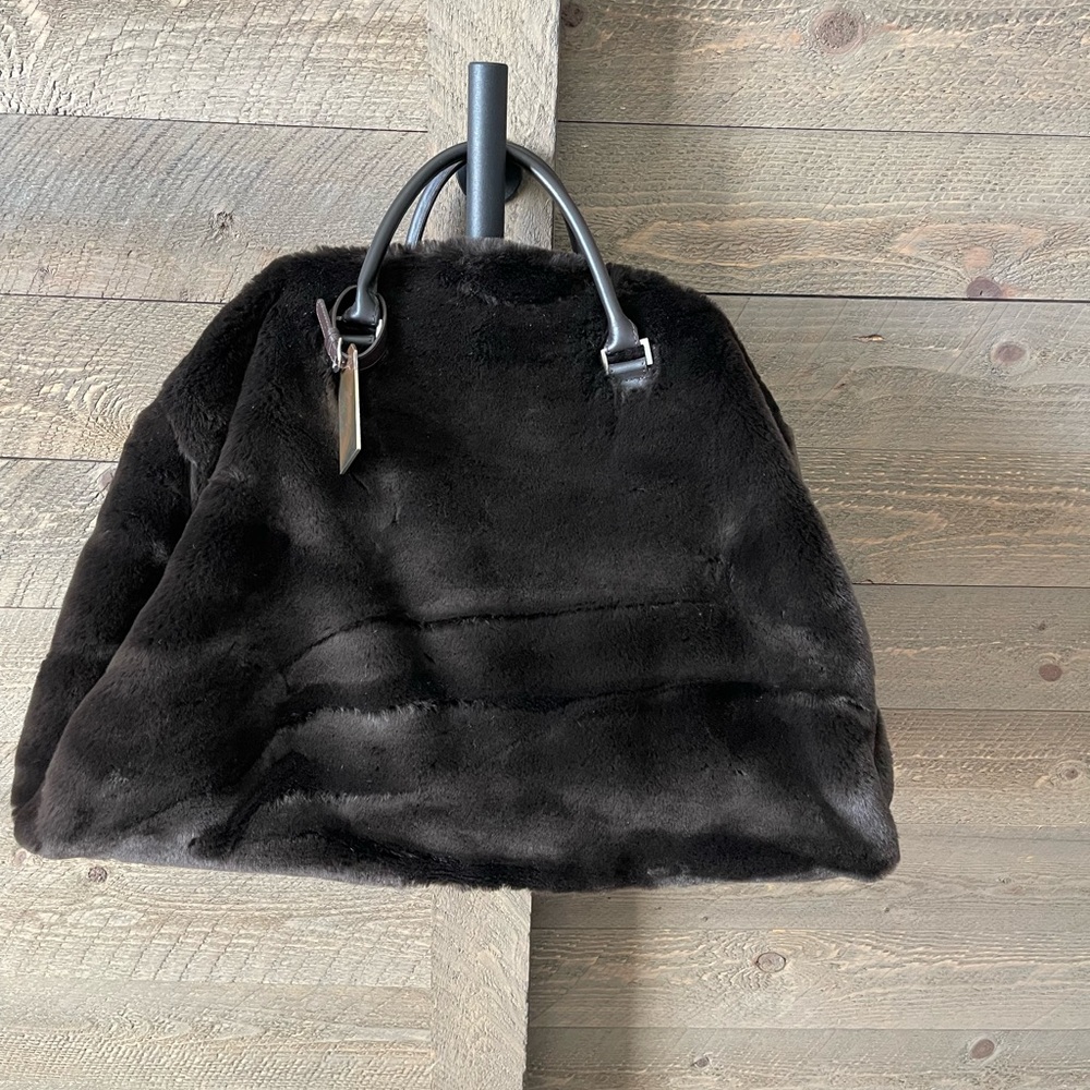 Pottery Barn Faux Fur Weekender Bag